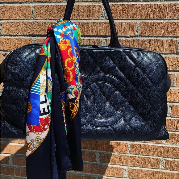 Chanel Navy Quilted Travel Bag - Picture 1 of 4